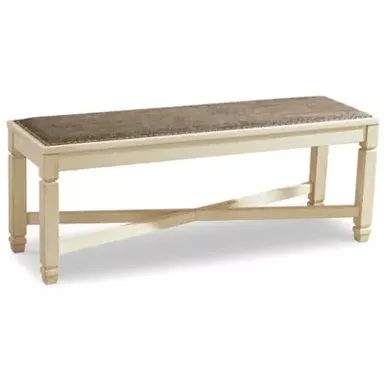 image of Two-tone Bolanburg Large Upholstered Dining Room Bench with sku:d647-00-ashley