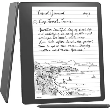 image of Amazon - Kindle Scribe Digital Notebook- Premium Pen - 2022 - Gray with sku:bb22065305-bestbuy