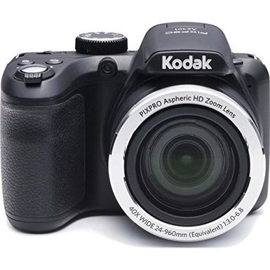 image of Kodak AZ401BK Point & Shoot Digital Camera with 3" LCD, Black with sku:b074wk5gw9-kod-amz