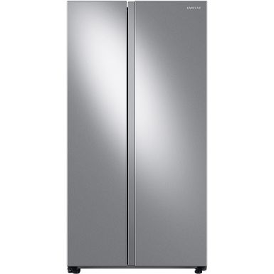 image of Samsung Ada 22.6 Cu. Ft. Fingerprint Resistant Stainless Steel Smart Counter Depth Side-by-side Refrigerator with sku:rs23a500ss-rs23a500asr/aa-abt