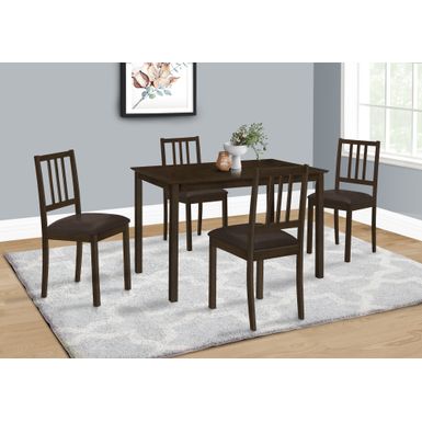 image of Dining Table/ 48" Rectangular/ Small/ Kitchen/ Dining Room/ Veneer/ Wood Legs/ Brown/ Transitional with sku:i1301-monarch