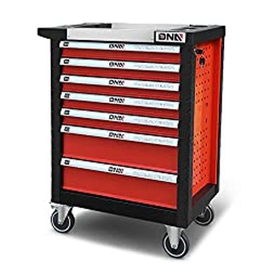 image of New Package DNA MOTORING 39" H X 30" W X 18" D Heavy Duty Lockable Slide Tool 7-Drawers Chest Rolling Tool Cart Cabinet with Keys (TOOLS-10001), Red with sku:b0b146nhyn-dna-amz