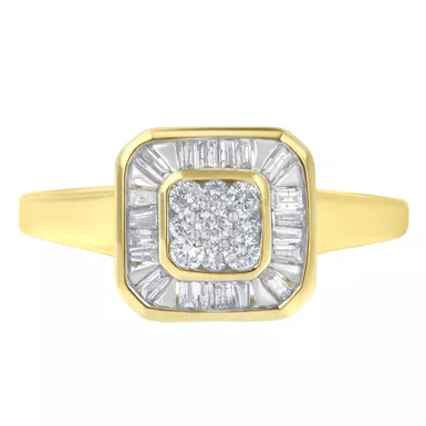 10K Yellow Gold 1/2ct. TDW Diamond Cocktail Ring(I-J, SI2-I1) Choice of size