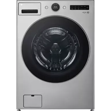 image of LG - 4.5 Cu. Ft. High-Efficiency Smart Front Load Washer with Steam and TurboWash 360 - Graphite Steel with sku:bb22063557-bestbuy