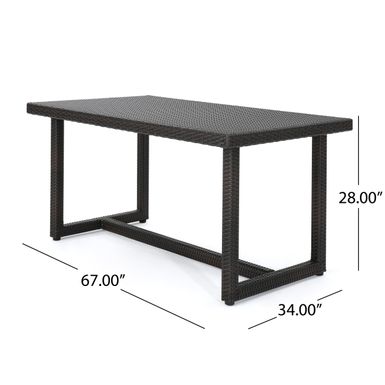 Santa Rosa Rectangle Wicker Dining Table – Gray – Christopher Knight Home For Sale
