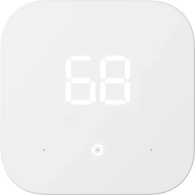 Amazon - Smart Programmable Thermostat with Alexa, C-Wire Required - White