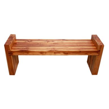 image of Handmade Golden Oak-finished Teak Block Bench (Thailand) - Oak Oil with sku:-efszcdqpcx4hulqcfifbqstd8mu7mbs-overstock