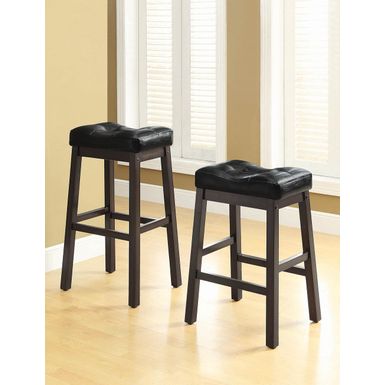 image of Upholstered Bar Stools Black and Cappuccino (Set of 2) with sku:120520-coaster