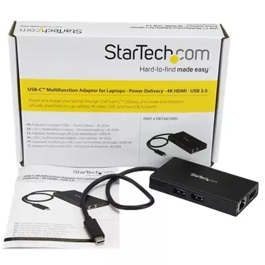 image of StarTech.com - USB Type-C to HDMI and RJ-45 External Video Adapter - Black with sku:bb20488649-bestbuy
