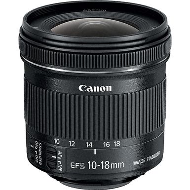image of Canon - EF-S 10-18mm f/4.5-5.6 IS STM Ultra-Wide Zoom Lens - Black with sku:bb19550501-6405162-bestbuy-canon