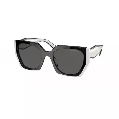 image of Prada Sunglasses (PR15WS-09Q5S0, Black/White/Grey Gradient) with sku:pr15ws-09q5s0|black/white|black|54-corporatesignature