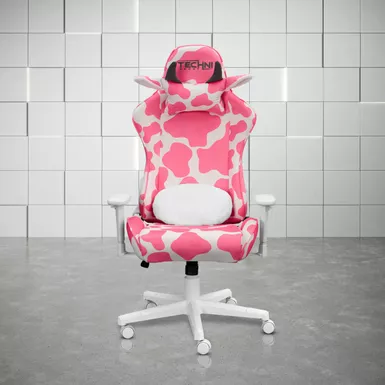 image of Pink COW Series Gaming Chair with sku:rta-ts85-pnk-rtaproducts