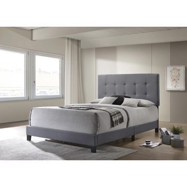 image of Mapes Tufted Upholstered Queen Bed Grey with sku:305747q-coaster