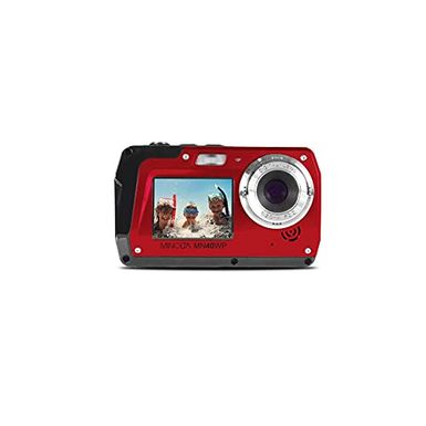Minolta 48 MP Dual Screen Waterproof Digital Camera MN40WP, Red
