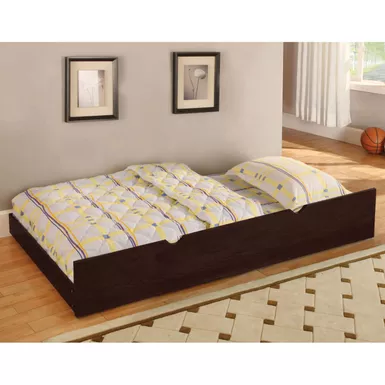 image of Traditional Wood Twin Kids Trundle in Dark Walnut with sku:idf-tr452-exp-foa