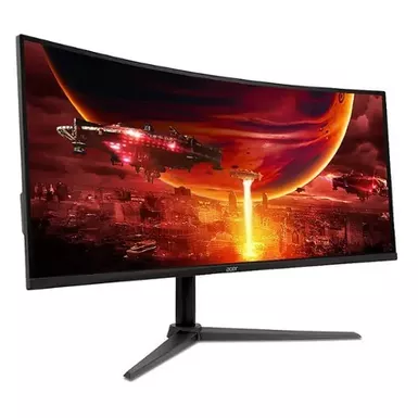image of Acer - Nitro XZ342CU V3 34" LCD Curved QHD FreeSync 180Hz 1ms VRB Gaming Monitor with HDR400 (HDMI, DisplayPort) - Black with sku:bb22242982-bestbuy