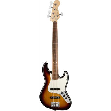 image of Fender Player Jazz V Electric Bass Guitar, Pau Ferro Fingerboard, 3-Color Sunburst with sku:fe0149953500-adorama