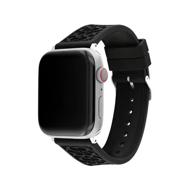 image of Coach - Black Rubber Apple Watch Strap w/ "C" Logos 42mm & 44mm with sku:14700086-powersales