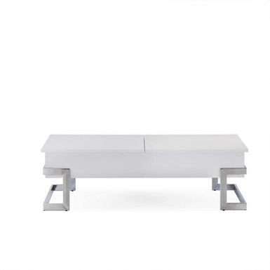 image of Benzara Wooden Coffee Table With Lift Top Storage Space, White with sku:fmlbfj_bkm0wp1ju_p9orgstd8mu7mbs-overstock