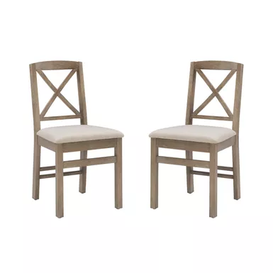 image of Frasier X Back Dining Chair Gray Wash Set Of 2 with sku:lfxs2131-linon