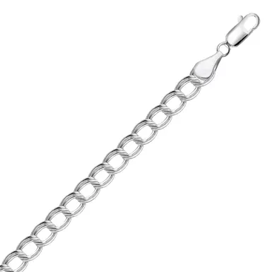 image of Sterling Silver Small Ridged Circular Chain Bracelet with Rhodium Plating (7.25 Inch) with sku:d167826-7.25-rcj