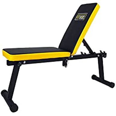 image of BalanceFrom Fitvids Steel Frame Fully Foldable Flat Incline Weight Training Exercise Bench, 600-Pound Capacity with sku:b0b5hw9g2g-bal-amz