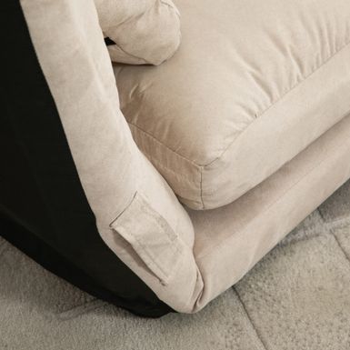 image of HOMCOM Convertible 7 Adjustable Positions Folding Couch Bed - Beige with sku:xszw8u8iefmq3iwycfkxuwstd8mu7mbs-overstock