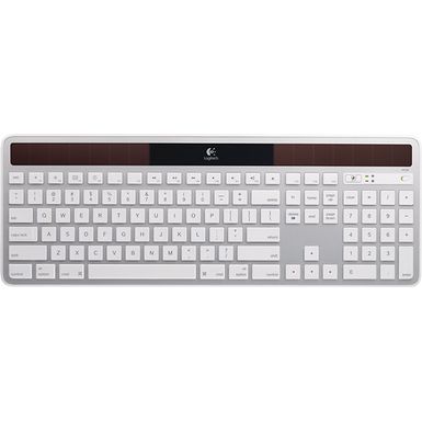 image of Logitech - K750 Full-size Wireless Scissor Solar Keyboard for Mac - White/Silver with sku:log3677-adorama