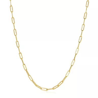 14K Yellow Gold Wide Paperclip Chain (3.3mm) (24 Inch)