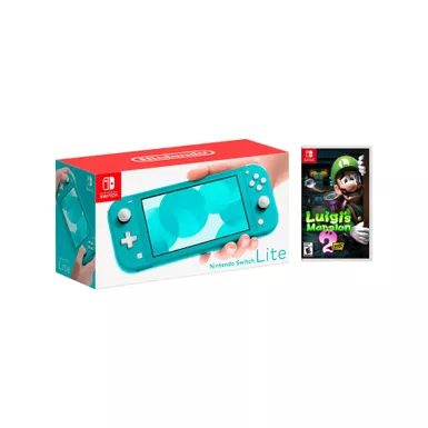 Nintendo Switch Lite Turquoise + Luigi's Mansion 2 Bundle