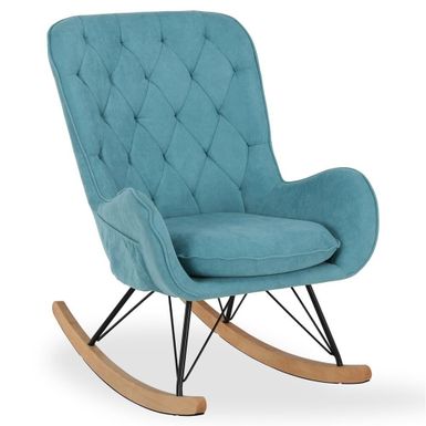 image of Avenue Greene Pierce Rocker Chair - Blue with sku:ac-xsyddht0ztvq5o6utywstd8mu7mbs-dor-ovr