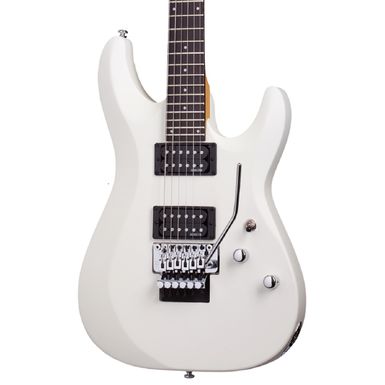 image of Schecter C-6 Deluxe With Floyd Rose Trem Electric Guitar Satin White with sku:sch-435-guitarfactory