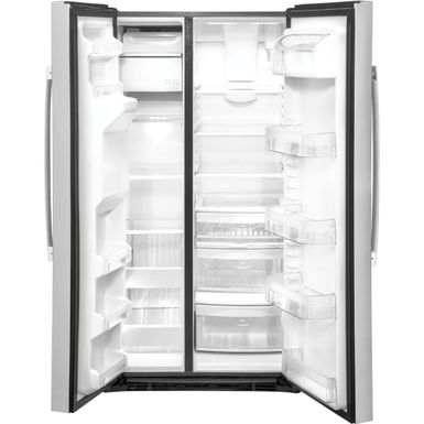 Alt View Zoom 2. GE - 25.1 Cu. Ft. Side-By-Side Refrigerator with External Ice & Water Dispenser - Stainless steel