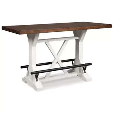 image of White/Brown Valebeck Rectangular Dining Room Counter Table with sku:d546-13-ashley