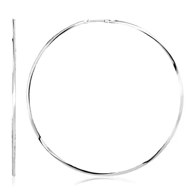 image of Sterling Silver Large Polished Round Hoop Earrings with sku:d65864961-rcj