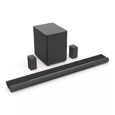 image of VIZIO - 5.1.4-Channel Elevate Soundbar with Wireless Subwoofer and Rotating Speakers for Dolby Atmos/DTS:X - Charcoal Gray with sku:8pl092-ingram