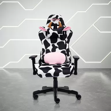 image of COW Print LUXX Series Gaming Chair with sku:rta-ts85-cow-rtaproducts