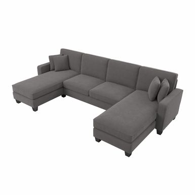 image of Stockton 130W Sectional Couch with Double Chaise by Bush Furniture - French Gray with sku:k-w4ph4vmqy6drsup1d8iastd8mu7mbs-bus-ovr