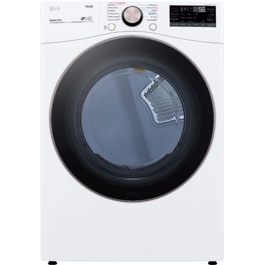 image of LG - 7.4 Cu. Ft. Stackable Smart Electric Dryer with Steam and Built-In Intelligence - White with sku:bb21584214-6419627-bestbuy-lg
