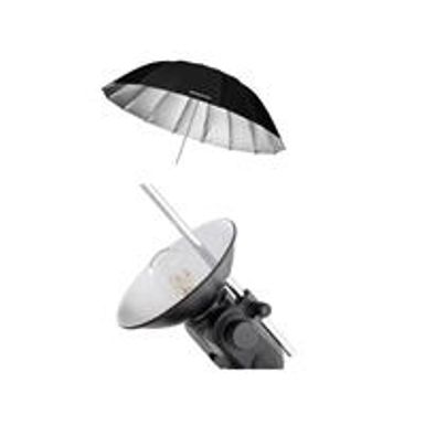 image of Westcott 7 Feet Silver Parabolic Umbrella - Bundle With Flashpoint Streaklight Umbrella Reflector Kit with sku:weuslp7a-adorama