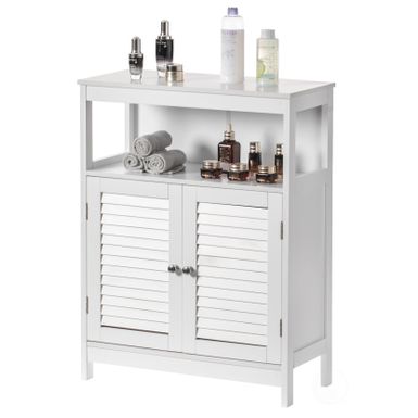 image of Wooden White Modern Storage Bathroom Vanity Cabinet - Wood Finish - White - Single Vanities with sku:riolflrdtphg5cf_cuo7xqstd8mu7mbs-overstock