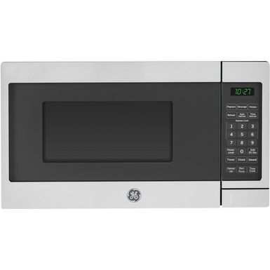 image of GE - 0.7 Cu. Ft. Compact Microwave - Stainless steel with sku:bb19685634-2025045-bestbuy-generalelectric