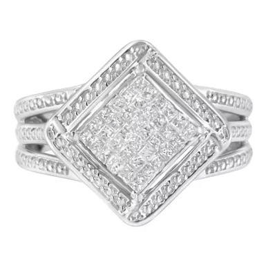 Sterling Silver 3/8 ct TDW Diamond Cocktail Ring (H-I,SI1-SI2) Choice of size