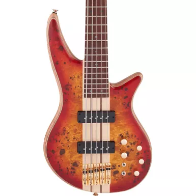 image of Jackson Pro Series Spectra Bass SBP V. Caramelized Jatoba Fingerboard, Transparent Cherry Burst with sku:jac-2919934515-guitarfactory