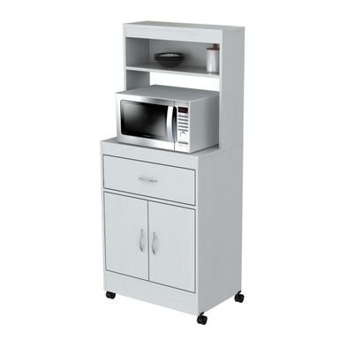 Inval Microwave Cart with Storage - Laricina-white
