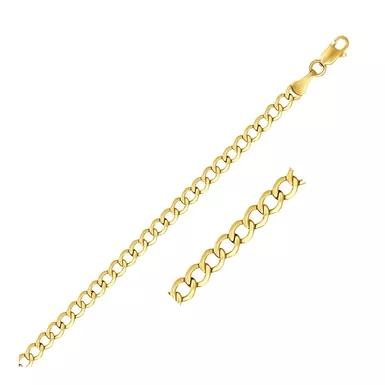 4.4mm 14k Yellow Gold Curb Chain (22 Inch)