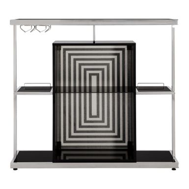 2-tier Bar Unit Glossy Black and White