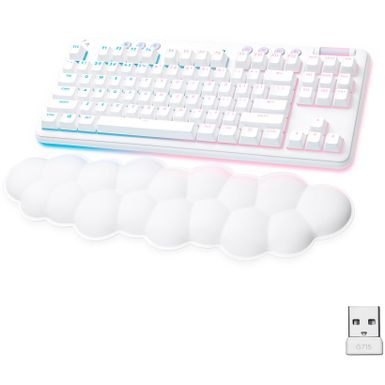 image of Logitech - G715 Aurora Collection TKL Wireless Mechanical Tactile Switch Gaming Keyboard for PC/Mac with Palm Rest Included - White Mist with sku:bb22017876-6511298-bestbuy-logitech