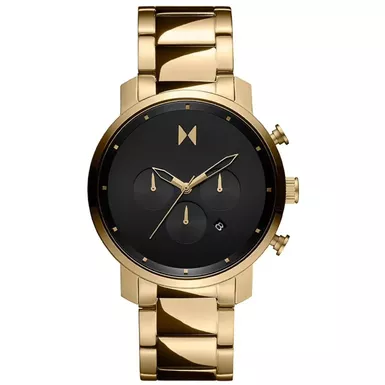 MVMT - Mens Chrono Gold-Tone Stainless Steel Watch Black Dial