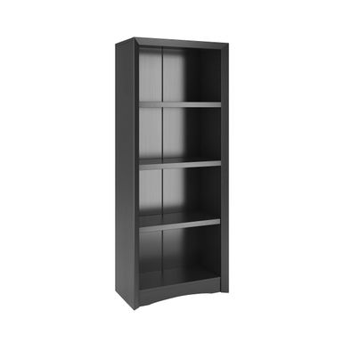 image of CorLiving Quadra Faux Woodgrain MDF/Laminate 59-inch Tall Four-shelf Bookcase - Black with sku:ocybf-gjow9vibl140xvjastd8mu7mbs-cor-ovr